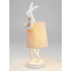Tischleuchten|KARE Design Tischleuchte Animal Rabbit Weis/Rosa 50Cm