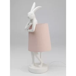 Tischleuchten|KARE Design Tischleuchte Animal Rabbit Weis/Rosa 50Cm