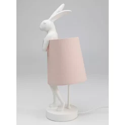 Tischleuchten|KARE Design Tischleuchte Animal Rabbit Weis/Rosa 50Cm