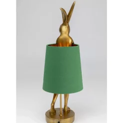 Tischleuchten|KARE Design Tischleuchte Animal Rabbit Gold/Grun 68Cm
