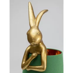 Tischleuchten|KARE Design Tischleuchte Animal Rabbit Gold/Grun 68Cm