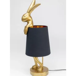 Tischleuchten|KARE Design Tischleuchte Animal Rabbit Gold/Schwarz 68Cm