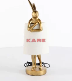 Tischleuchten|KARE Design Tischleuchte Animal Rabbit Gold/Weis 50Cm