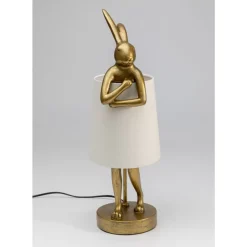 Tischleuchten|KARE Design Tischleuchte Animal Rabbit Gold/Weis 50Cm