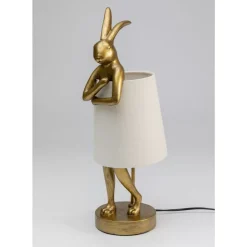 Tischleuchten|KARE Design Tischleuchte Animal Rabbit Gold/Weis 50Cm