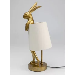 Tischleuchten|KARE Design Tischleuchte Animal Rabbit Gold/Weis 50Cm