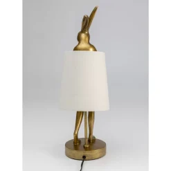 Tischleuchten|KARE Design Tischleuchte Animal Rabbit Gold/Weis 50Cm