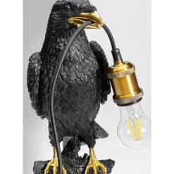 Tischleuchten|KARE Design Tischleuchte Animal Sitting Crow Matt Schwarz
