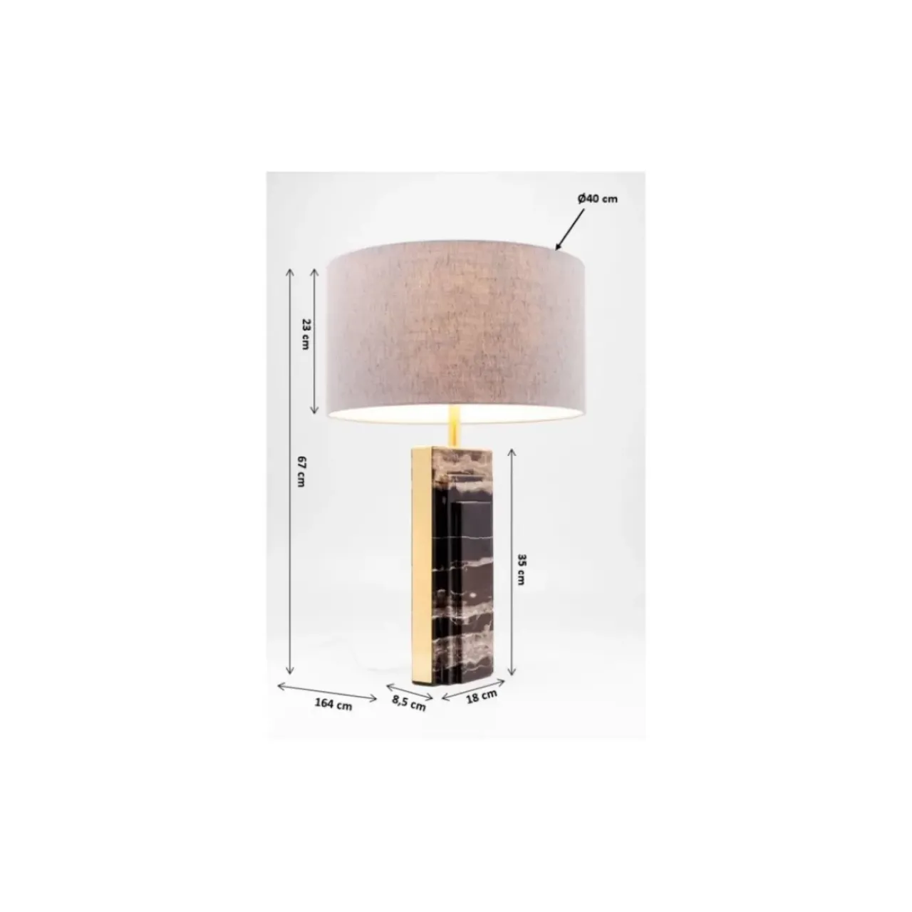 Tischleuchten|KARE Design Tischleuchte Charleston Marble 69Cm