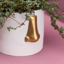 Sonstiges & Zubehör Accessoires|KARE Design Ubertopf Nase Weiss/Gold