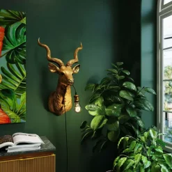 Wandleuchten|KARE Design Wandleuchte Animal Goat Gold 45X74Cm