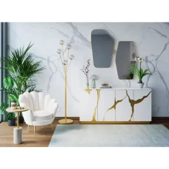 Spiegel|KARE Design Wandspiegel Shape Brass 64X94,5Cm