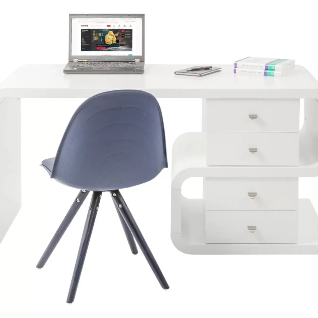 Tische|KARE Design White Club Schreibtisch Snake 150X70Cm