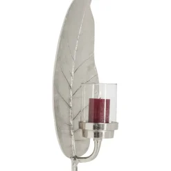 Kerzenständer & Laternen|KARE Design Windlicht Leaf Silber