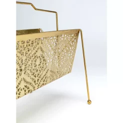Zeitungsständer|KARE Design Zeitungsständer Basket Gold Klein