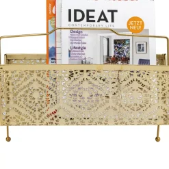 Zeitungsständer|KARE Design Zeitungsständer Basket Gold Klein